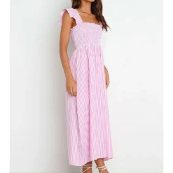 Kleid In Rosa/ Weiß -Günstiges Moden Zauber Geschäft pretty summer kleid in rosa weiss 3