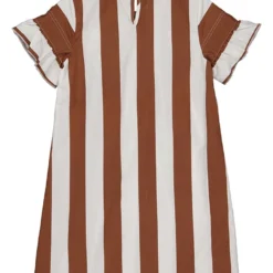 Kleid In Hellbraun/ Weiß -Günstiges Moden Zauber Geschäft quapi kleid in hellbraun weiss 1