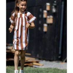 Kleid In Hellbraun/ Weiß -Günstiges Moden Zauber Geschäft quapi kleid in hellbraun weiss 2