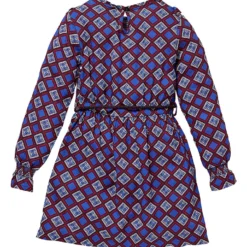 Kleid "Kala" In Blau/ Bordeaux -Günstiges Moden Zauber Geschäft quapi kleid kala in blau bordeaux 1