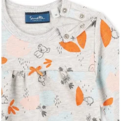 Kleid In Grau/ Bunt -Günstiges Moden Zauber Geschäft sanetta kidswear kleid in grau bunt 2