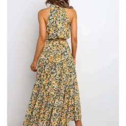 Kleid In Gelb/ Grün -Günstiges Moden Zauber Geschäft tina kleid in gelb grun 1