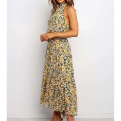 Kleid In Gelb/ Grün -Günstiges Moden Zauber Geschäft tina kleid in gelb grun 2