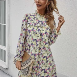 Kleid In Gelb/ Lila -Günstiges Moden Zauber Geschäft tina kleid in gelb lila 2