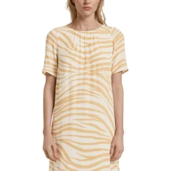 Günstiges Moden Zauber Geschäft -Günstiges Moden Zauber Geschäft tom tailor kleid in weiss hellbraun 1