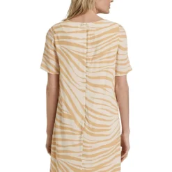 Tom Tailor Kleid In Weiß/ Hellbraun -Günstiges Moden Zauber Geschäft tom tailor kleid in weiss hellbraun 2