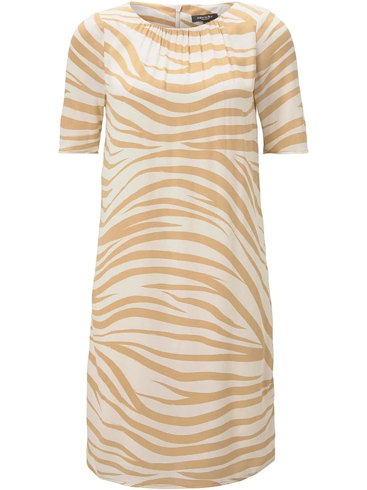 Tom Tailor Kleid In Weiß/ Hellbraun