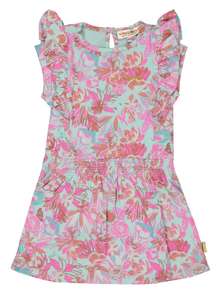 Vingino Kleid In Mint/ Bunt 3 Vingino Kleid In Mint/ Bunt
